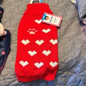 Top Paw Red Heart Dog Sweater